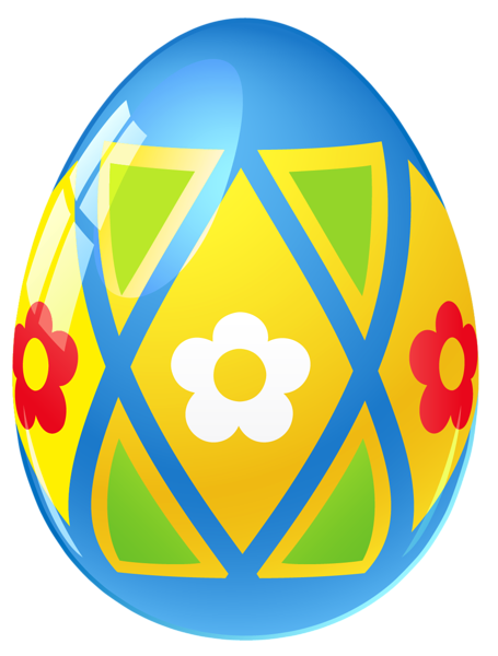 This png image - Blue Easter Egg with Flowers PNG Picture, is available for free download