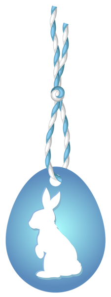 This png image - Blue Easter Hanging Egg with Bunny PNG Clip Art Image, is available for free download