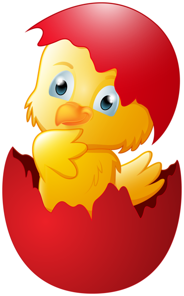 Chicken in Red Easter Egg Transparent Image | Gallery Yopriceville - High-Quality Images and