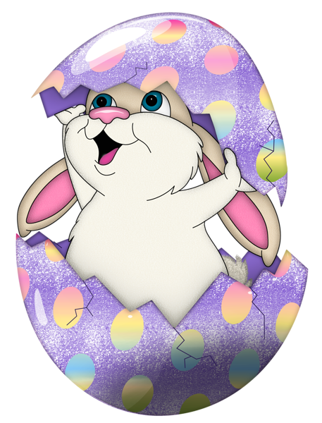 This png image - Cute Purple Easter Bunny in Egg Transparent PNG Clipart, is available for free download