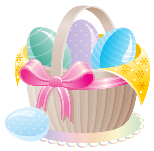This png image - Delicate Basket with Easter Eggs PNG Clipart, is available for free download