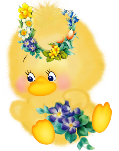 This png image - Duck with Flowers Clipart, is available for free download