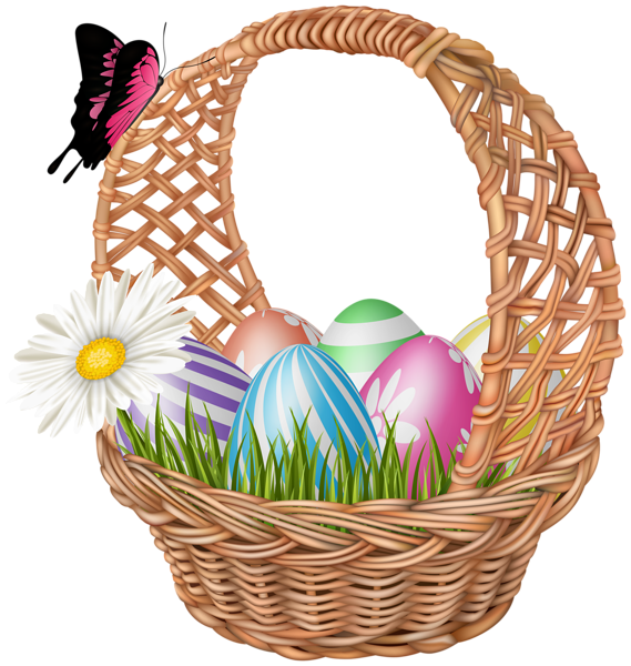 This png image - Easter Basket with Butterfly Clipart Image, is available for free download