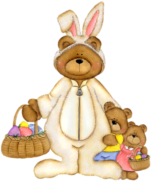 This png image - Easter Bear with Basket PNG Picture, is available for free download