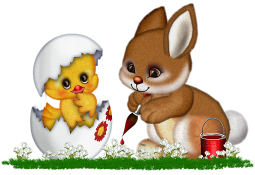 This png image - Easter Bunny and Chicken Clipart, is available for free download