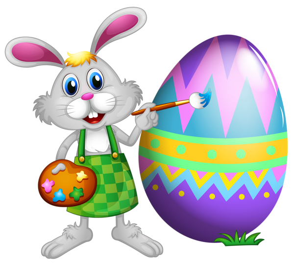 This png image - Easter Bunny and Colored Egg PNG Clipart Picture, is available for free download