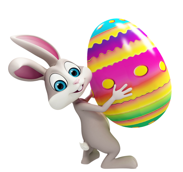 This png image - Easter Bunny with Colorful Egg Transparent PNG Clipart, is available for free download