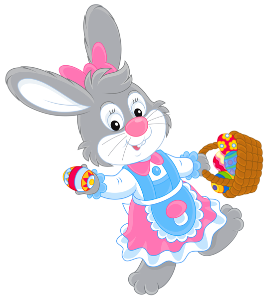 This png image - Easter Bunny with Egg Basket PNG Picture, is available for free download