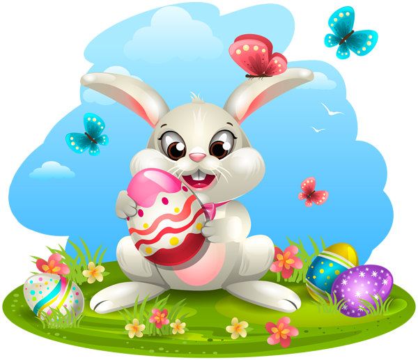 This png image - Easter Bunny with Eggs PNG Clipart Image, is available for free download