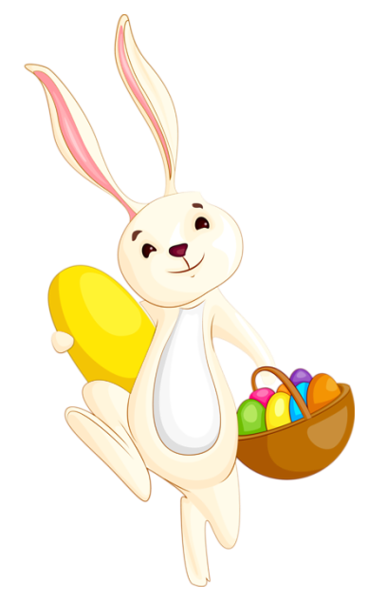 This png image - Easter Bunny with Yellow Egg Transparent Clipart Picture, is available for free download