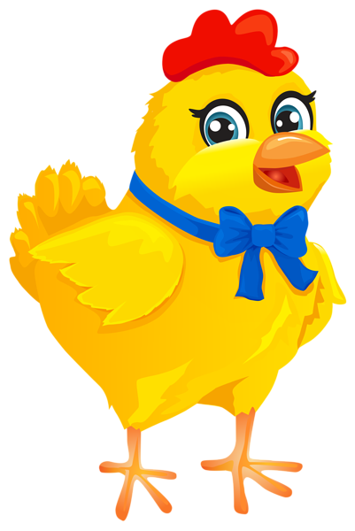 easter chicken with bow
