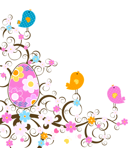 This png image - Easter Decoration with Flowers PNG Transparent Clipart, is available for free download