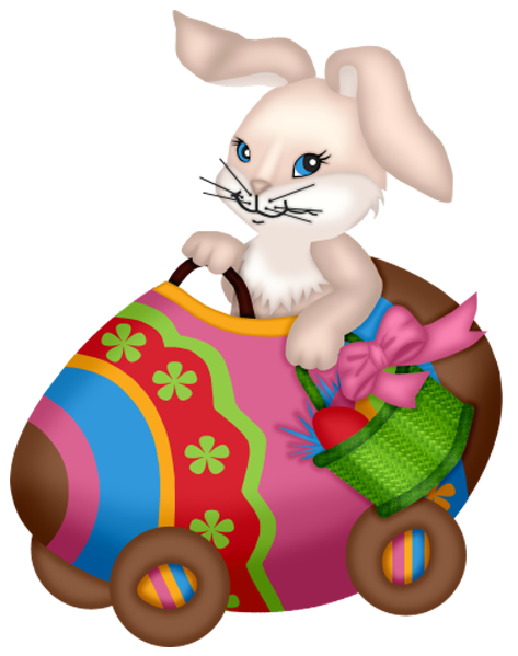 This png image - Easter Decorative Bunny with Cart PNG Picture, is available for free download