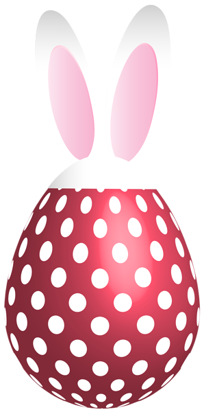 This png image - Easter Dotted Bunny Egg Red Transparent PNG Clip Art, is available for free download