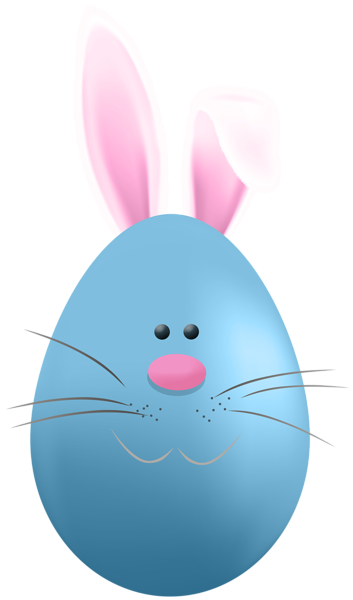 This png image - Easter Egg with Bunny Face Blue PNG Clipart, is available for free download