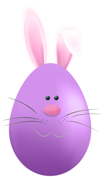 This png image - Easter Egg with Bunny Face Purple PNG Clipart, is available for free download