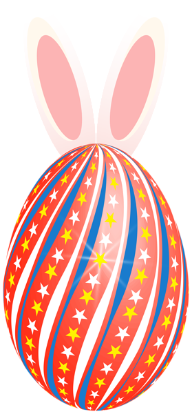 This png image - Easter Egg with Rabbit Ears Red Clipart Image, is available for free download