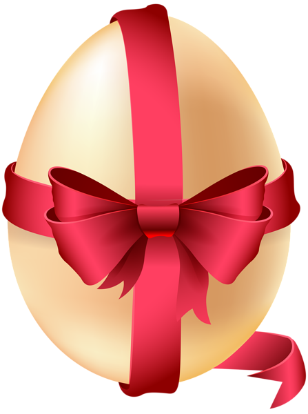 This png image - Easter Egg with Red Bow PNG Clip Art Image, is available for free download
