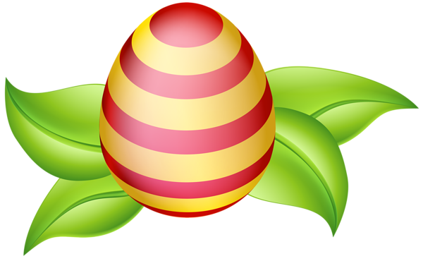 This png image - Easter Egg with Spring Leaves PNG Clip Art Image, is available for free download