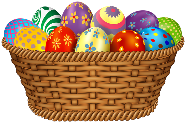This png image - Easter Eggs in Basket Clipart Image, is available for free download