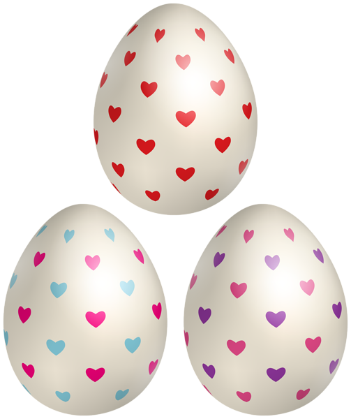 This png image - Easter Eggs with Hearts PNG Clipart, is available for free download
