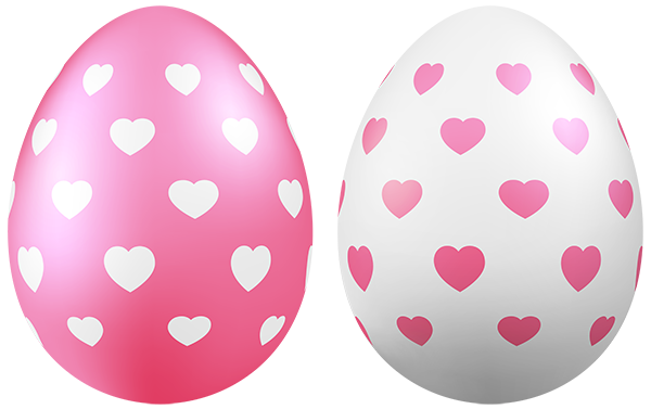 This png image - Easter Eggs with Hearts Set Transparent Image, is available for free download