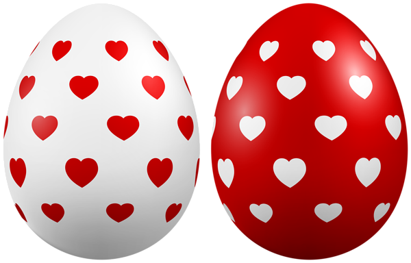 This png image - Easter Eggs with Hearts Transparent Image, is available for free download