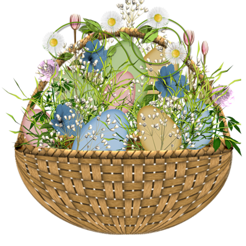 This png image - Easter Flower Egg Basket, is available for free download