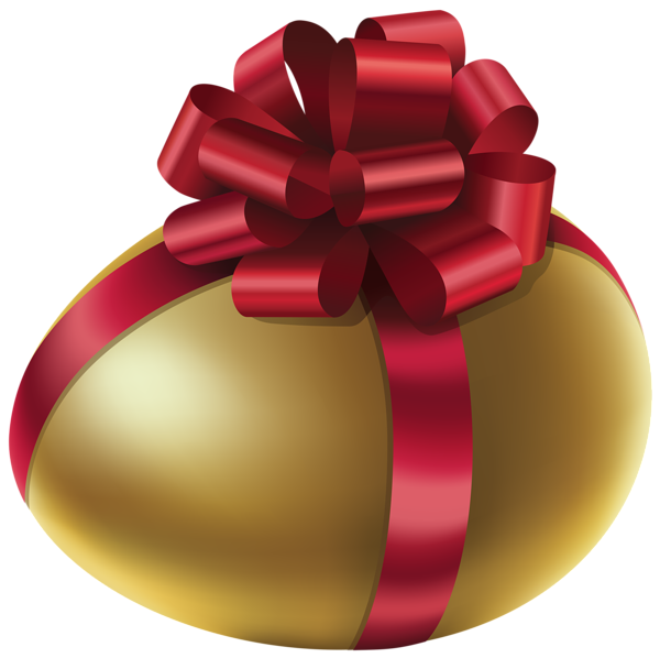 This png image - Easter Golden Egg with Red Bow PNG Clip Art Image, is available for free download