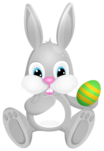 This png image - Easter Grey Bunny PNG Clip Art Image, is available for free download