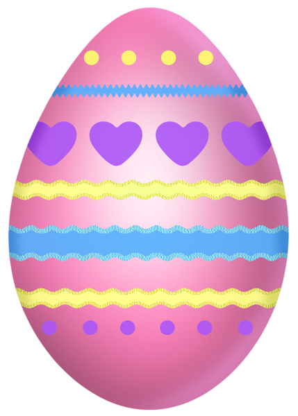 This png image - Easter Pink Egg with Hearts PNG Clipart Picture, is available for free download