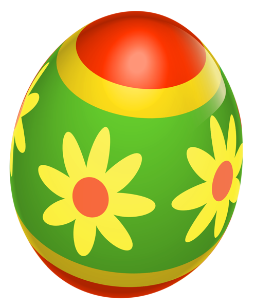 This png image - Easter Red and Green Egg with Flowers PNG Picture, is available for free download