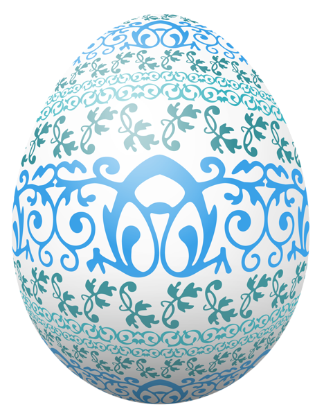 This png image - Easter White Egg with Blue Decoration PNG Clipart Picture, is available for free download