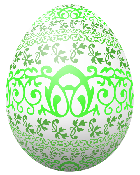 This png image - Easter White Egg with Green Decoration PNG Clipart Picture, is available for free download