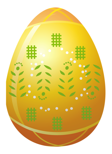 This png image - Easter Yellow Egg with Decoration PNG Clipart Picture, is available for free download