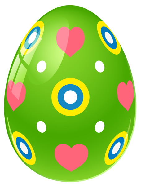This png image - Green Easter Egg with Hearts PNG Clipart Picture, is available for free download