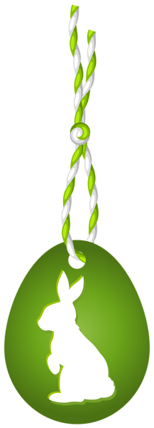 This png image - Green Easter Hanging Egg with Bunny PNG Clip Art Image, is available for free download