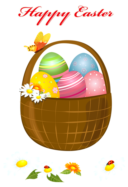 This png image - Happy Easter Basket PNG Picture Clipart, is available for free download