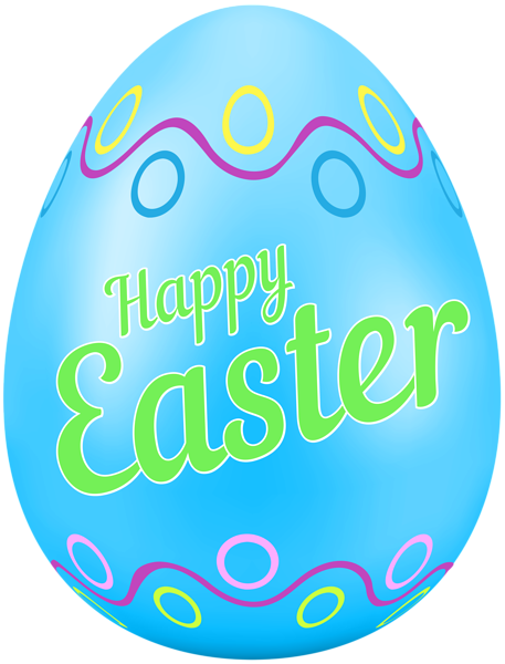 This png image - Happy Easter Egg Blue Clip Art Image, is available for free download