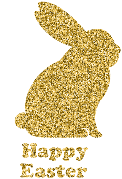 This png image - Happy Easter Gold Bunny Transparent Image, is available for free download