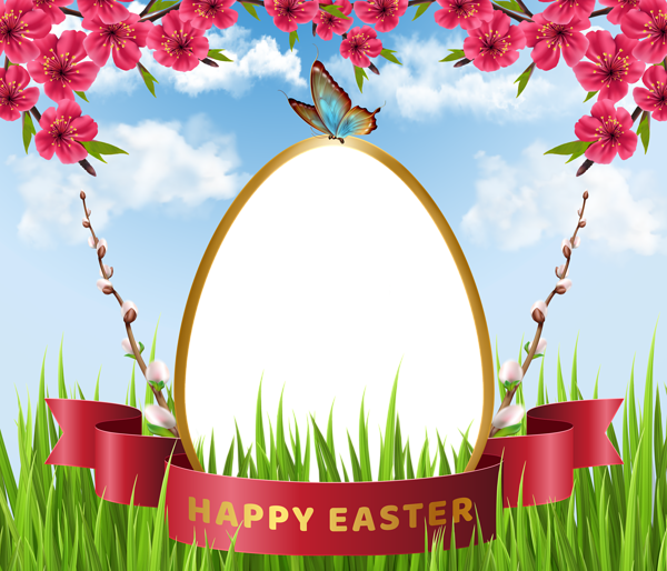 This png image - Happy Easter PNG Transparent Frame, is available for free download