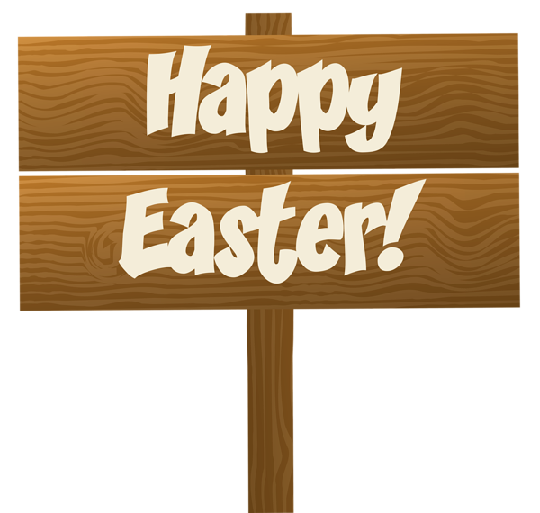 This png image - Happy Easter Wooden Sign Transparent PNG Clip Art Image, is available for free download