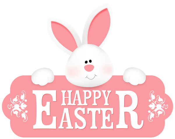 This png image - Happy Easter with Bunny PNG Clipart Image, is available for free download