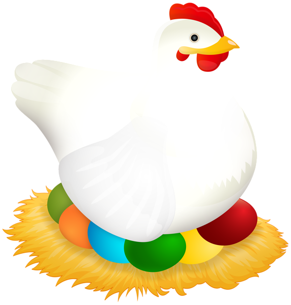 This png image - Hen with Easter Eggs PNG Transparent Clipart, is available for free download