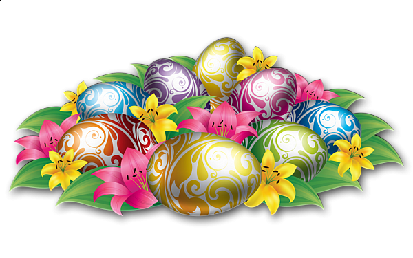 This png image - Large Easter Eggs With Flowers and Grass, is available for free download