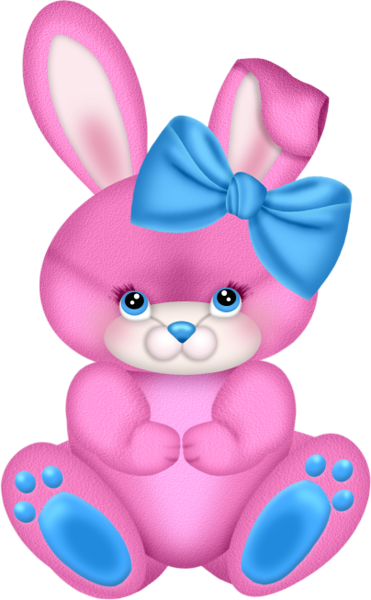 This png image - Pink Bunny with Pink Bow Clipart, is available for free download