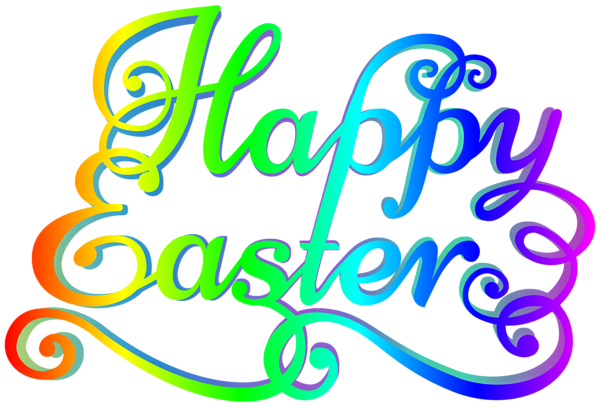 This png image - Rainbow Happy Easter Transparent PNG Clip Art Image, is available for free download