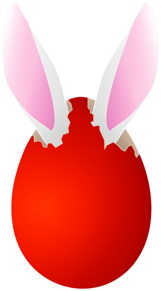 This png image - Red Easter Egg with Bunny Ears PNG Clipart Image, is available for free download