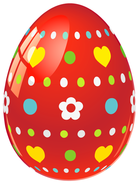 This png image - Red Easter Egg with Flowers and Hearts PNG Picture, is available for free download