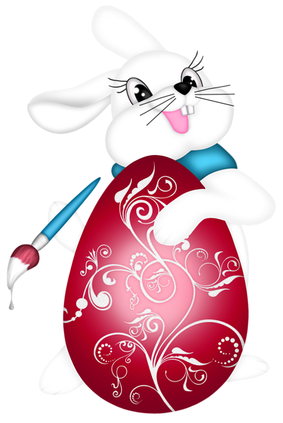 This png image - Transparent Easter Bunny and Red Egg PNG Clipart Picture, is available for free download